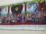 织锦刺绣49年后国家领导人等与社会名人及各民族代表春节茶话会，红色收藏展览