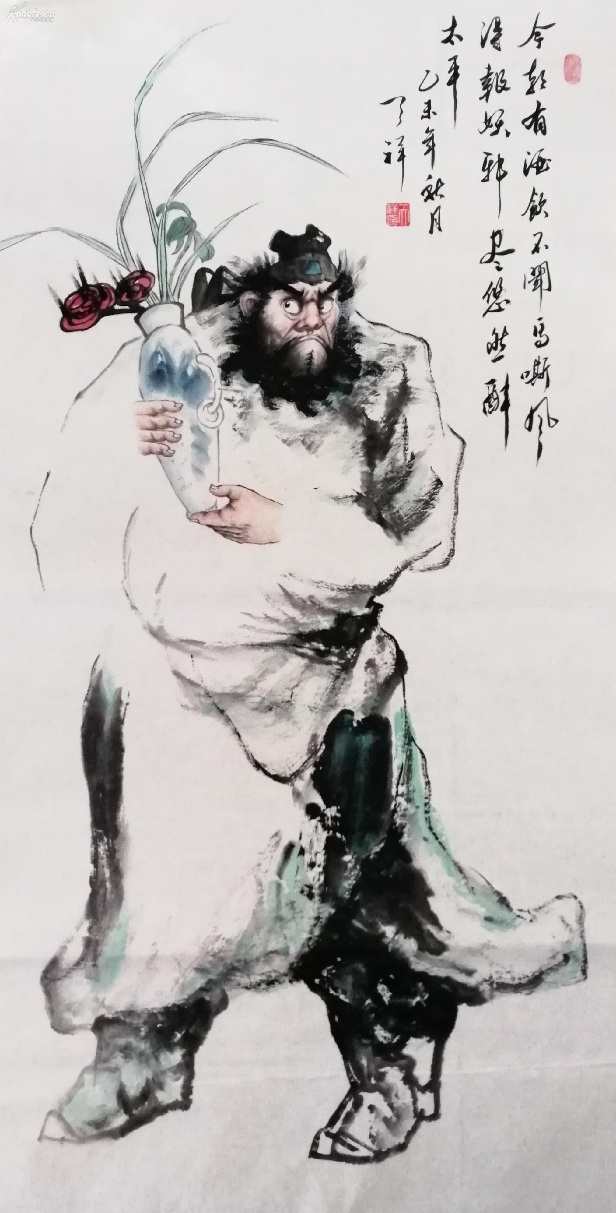 四尺写意人物,《钟馗》,落款【天祥】