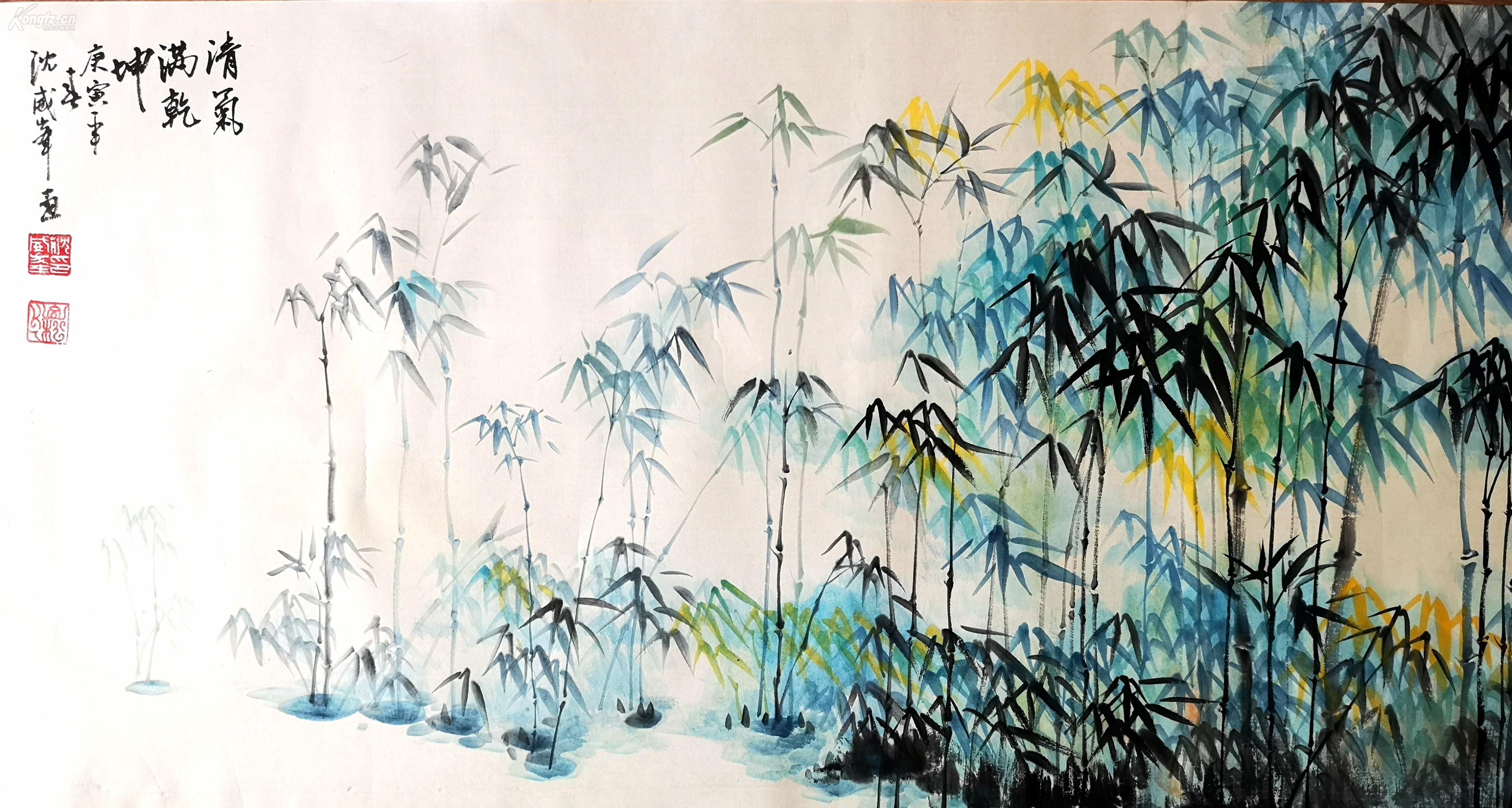 苏州画院院长《沈威峰》竹林 清风满乾坤.