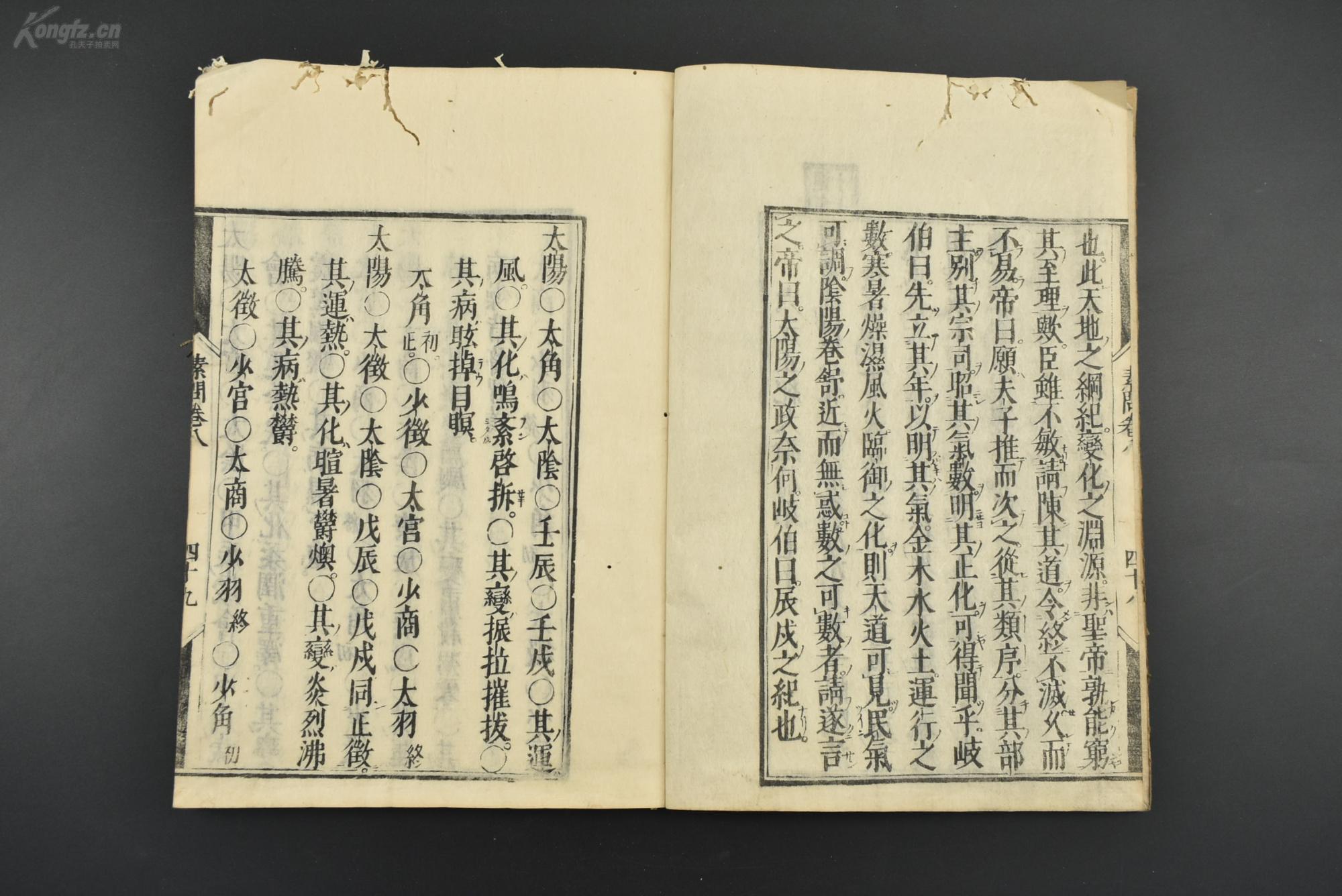 (乙1030《皇帝内经·素问》和刻本 线装1册 卷八下 六元正纪大论篇第