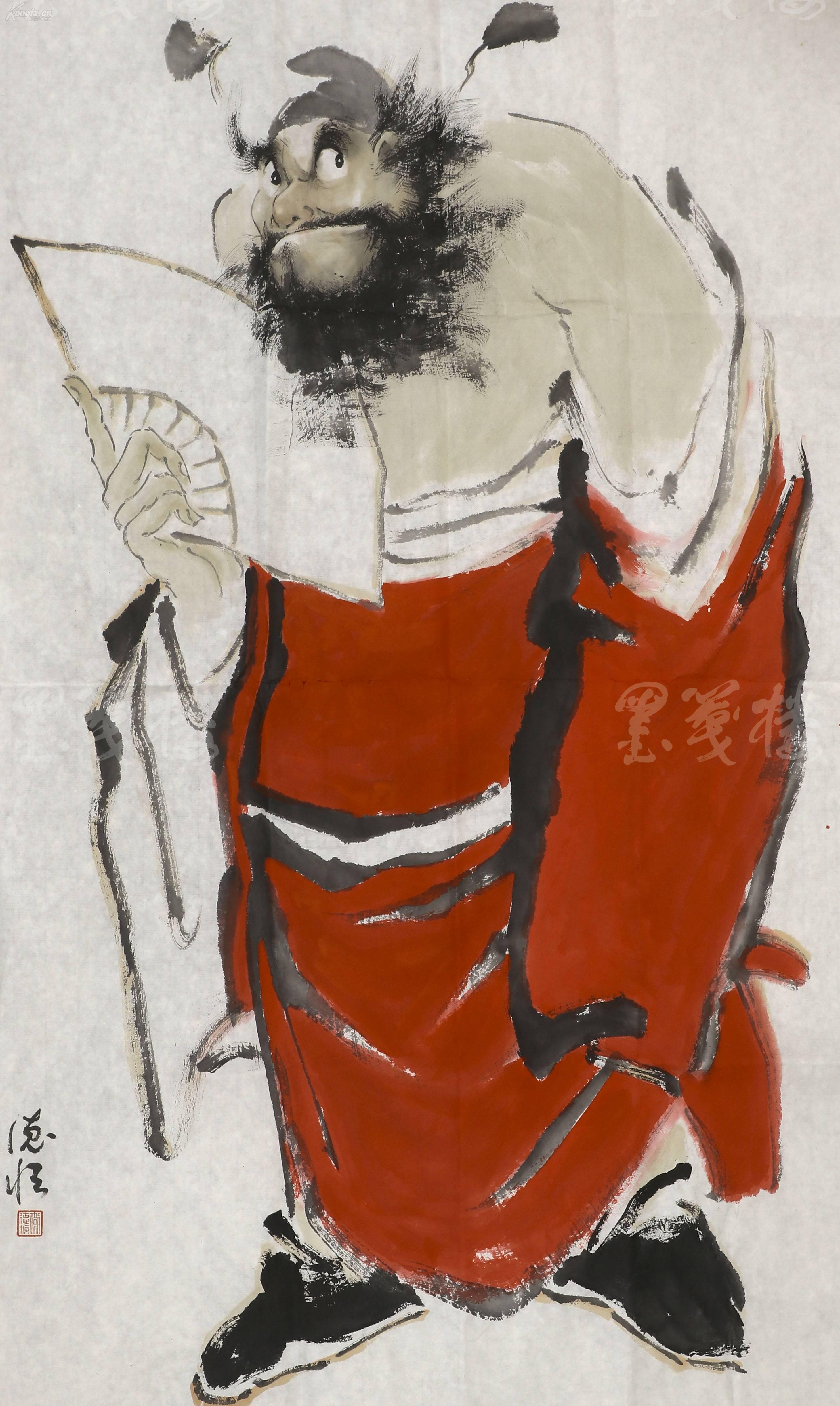 北京徐悲鸿文化艺术学院国画院院长 卫德恒 写意人物"钟馗"一幅(纸本