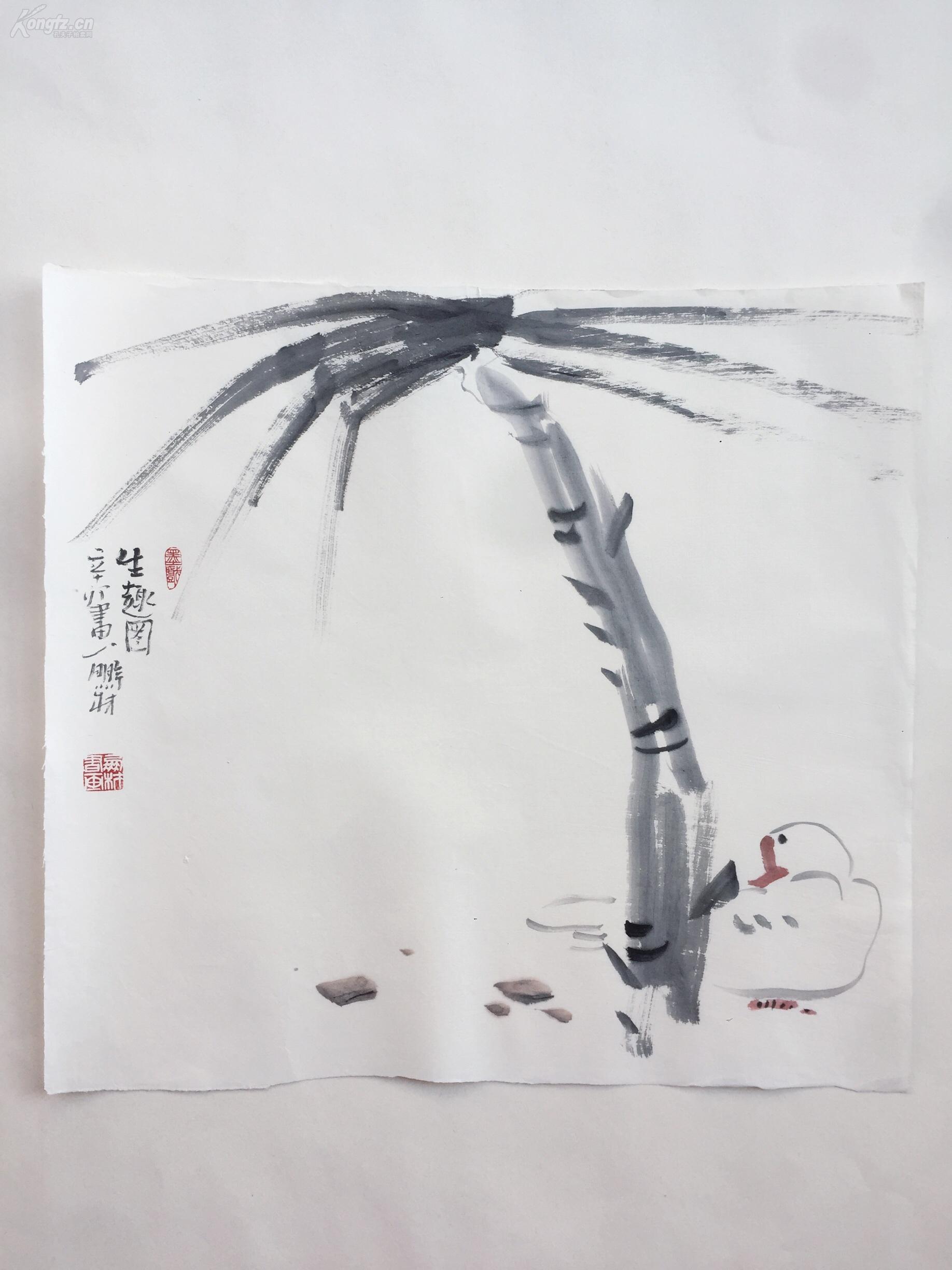 【大写意花鸟水墨画】- -生趣图 吕鹏材书画真迹 保真