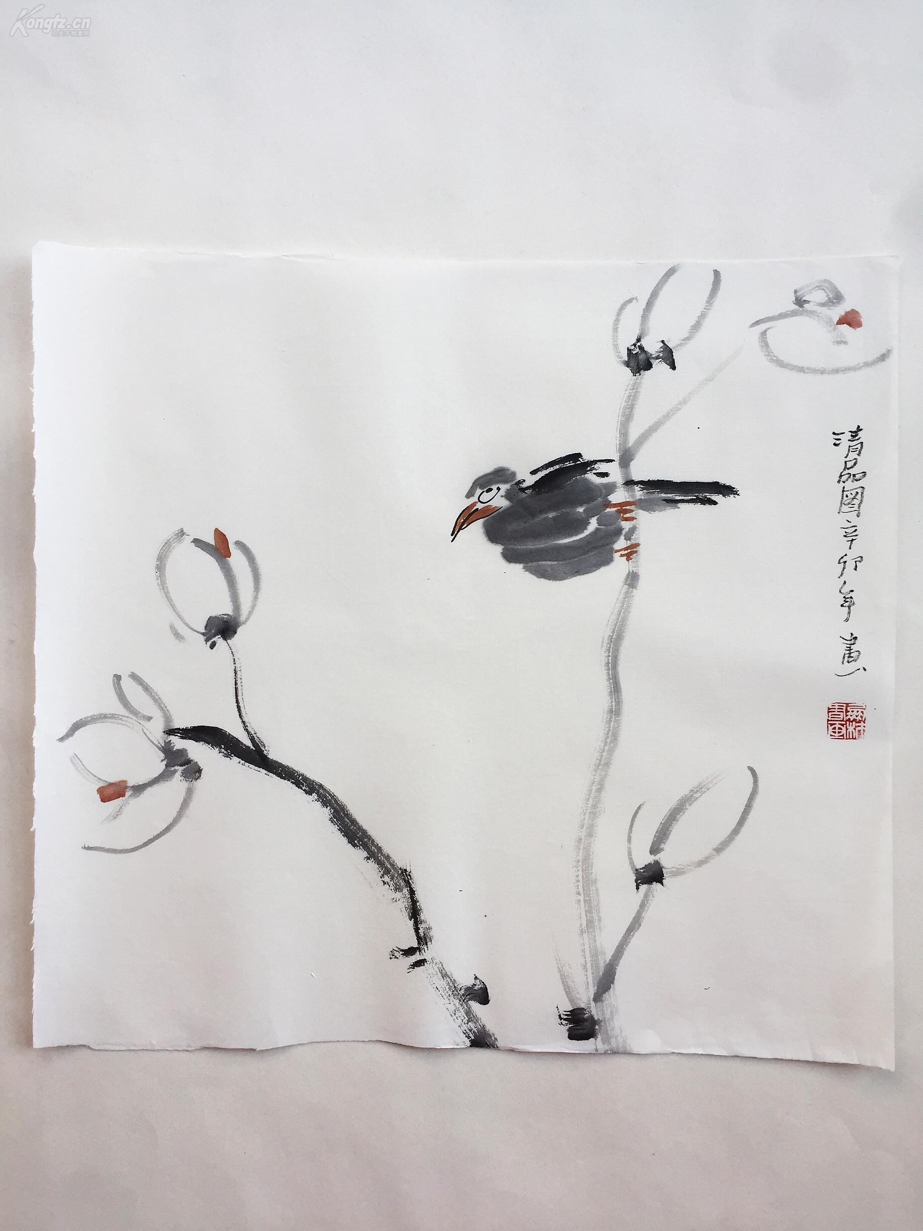 【大写意花鸟水墨画】- -清品图 吕鹏材书画真迹 保真