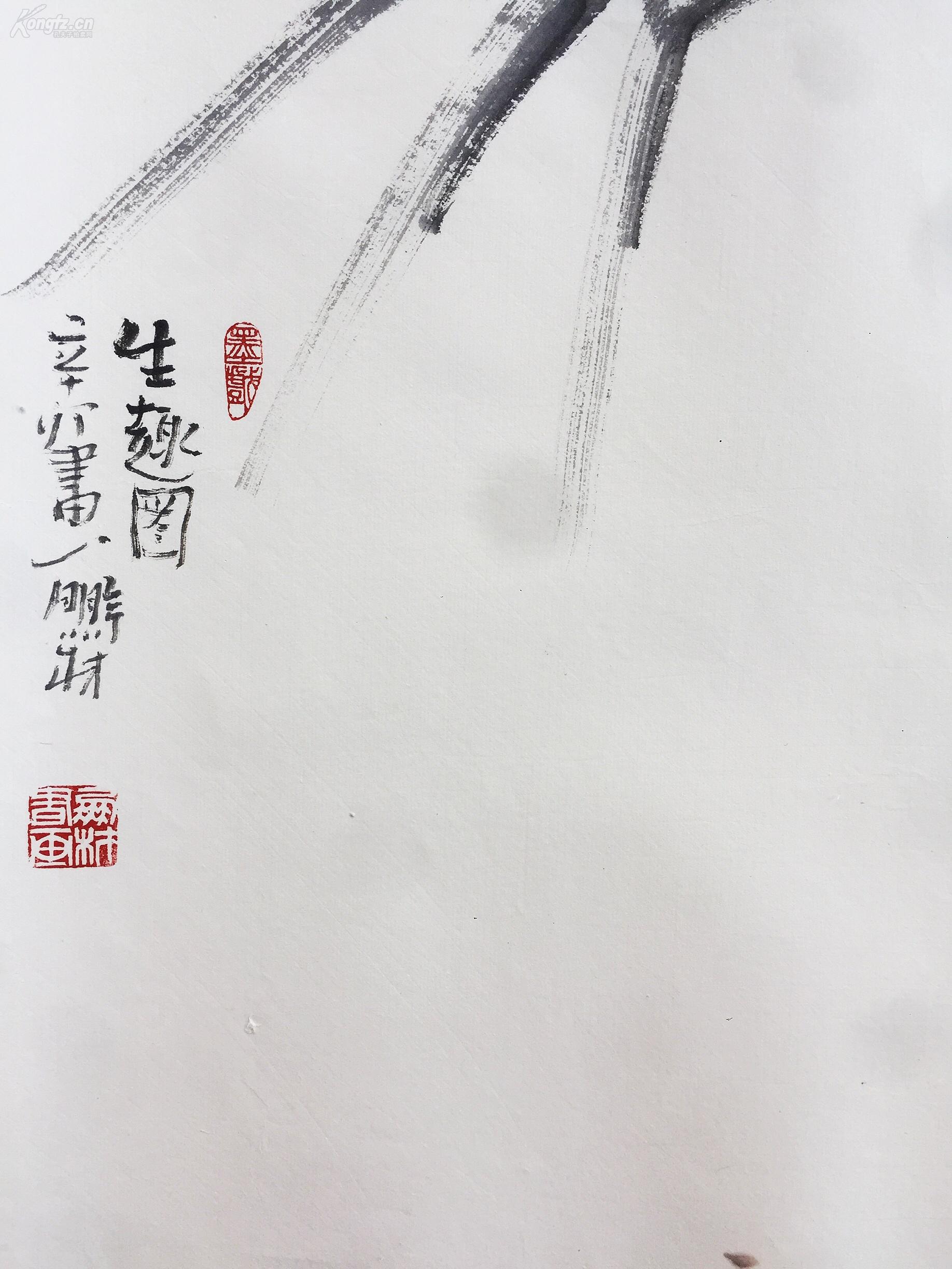 【大写意花鸟水墨画】- -生趣图 吕鹏材书画真迹 保真