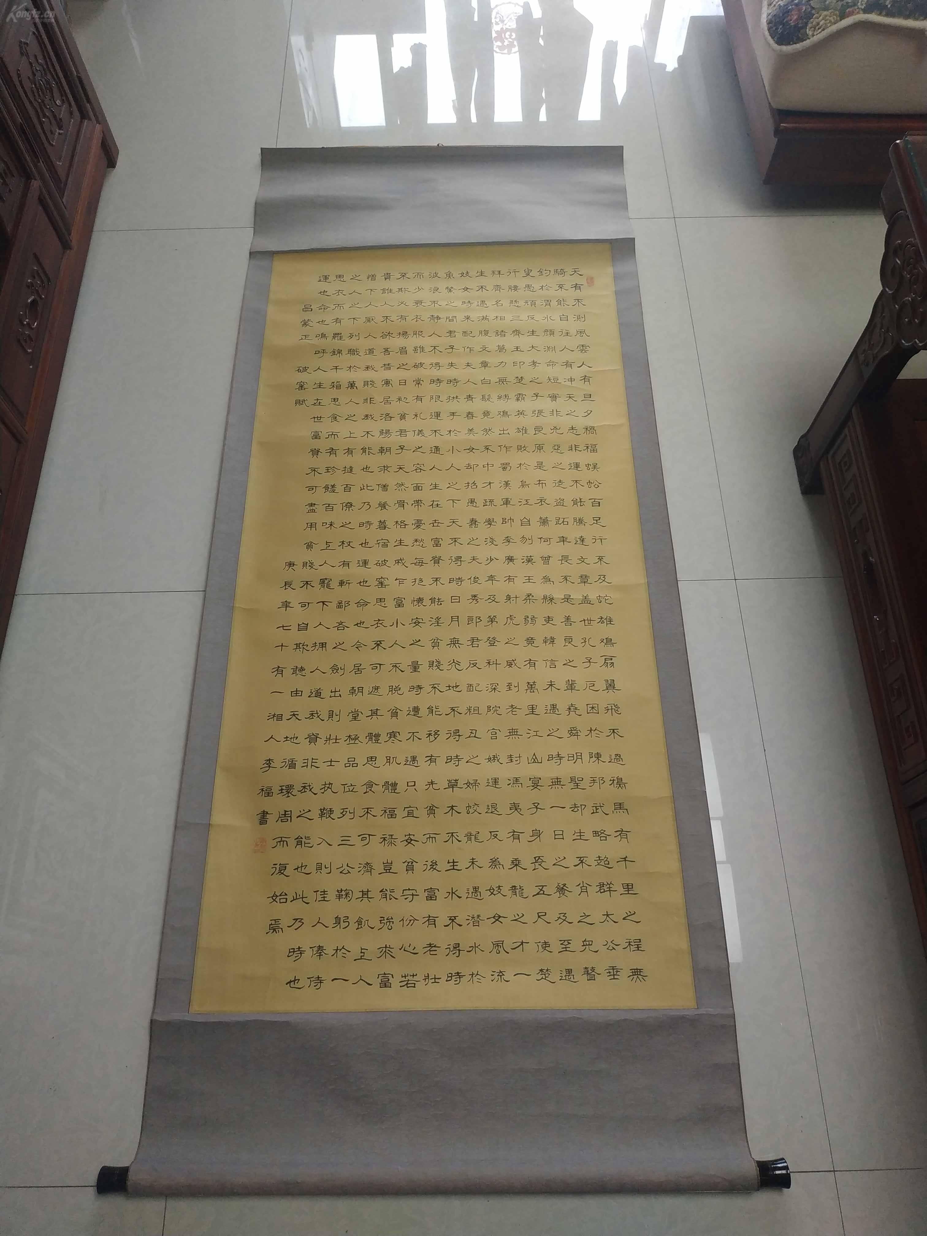 精品!陕西名家李福老师精品隶书,破窑赋全文,绢上书写,难得之物.
