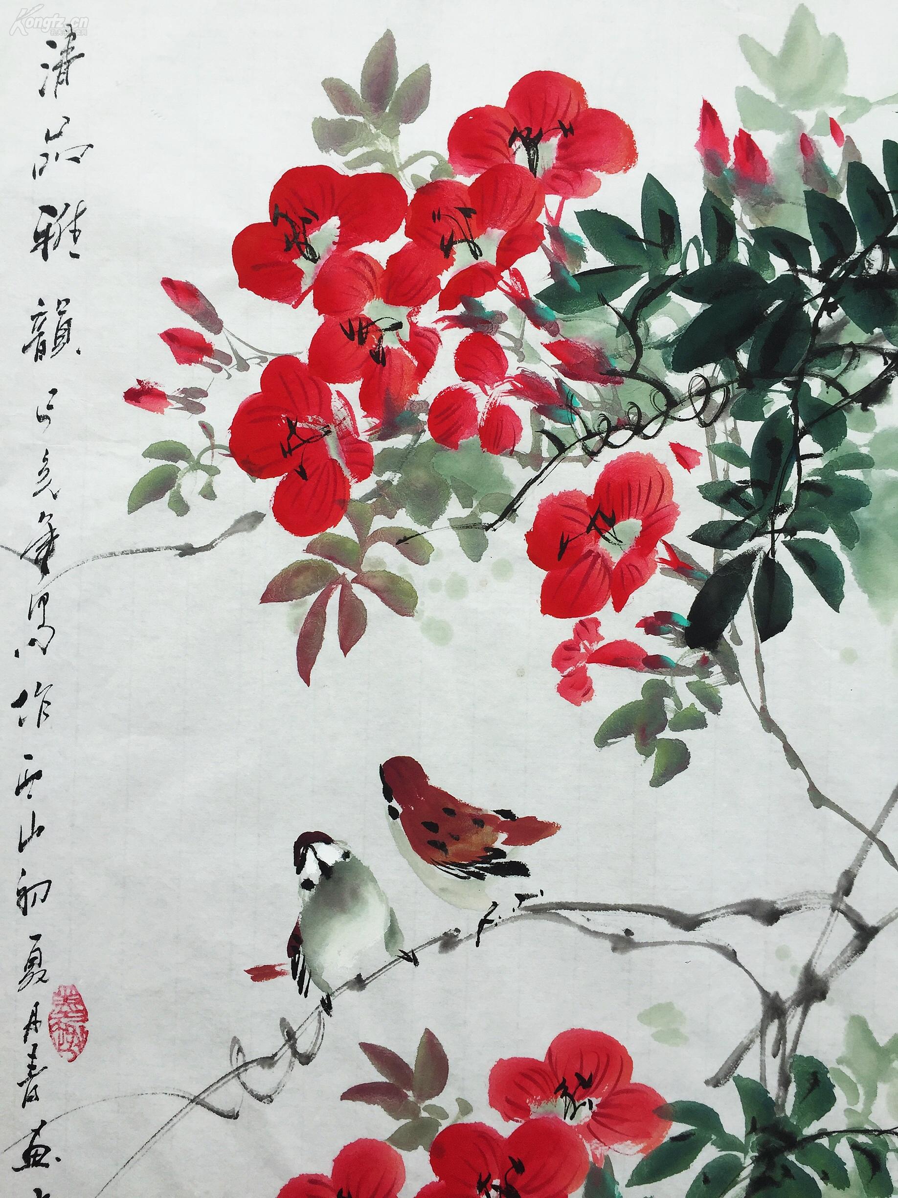 清品雅韵丹青书画真迹大写意花鸟水墨画