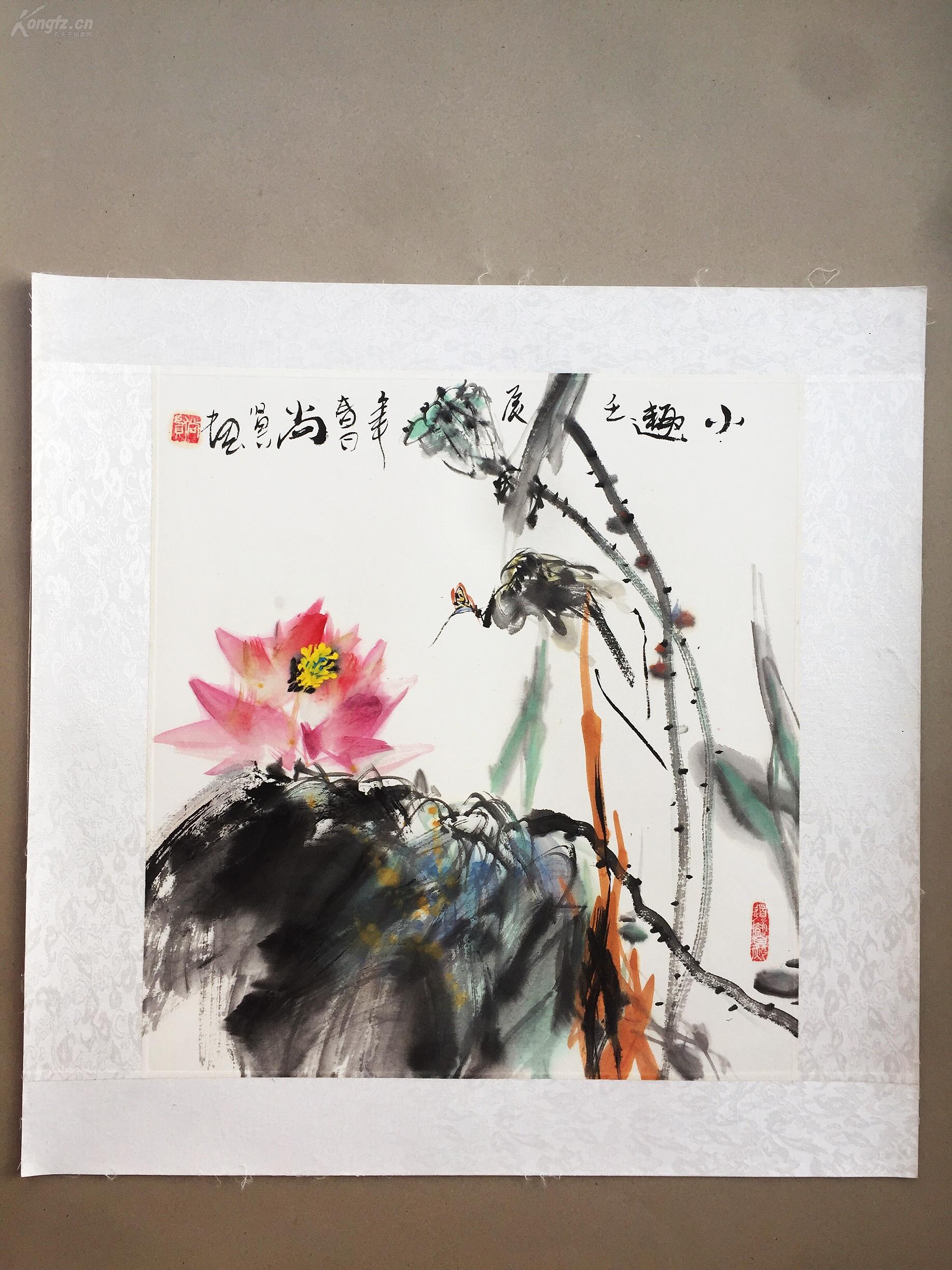 小趣 尚贤书画真迹【大写意花鸟画(已托裱)