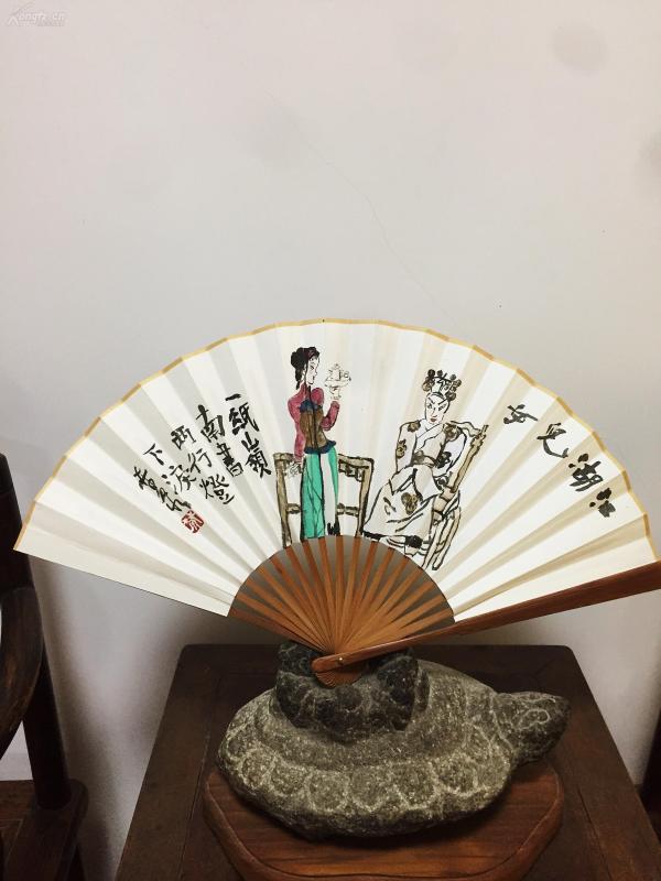 江湖儿女  林泉真迹 赠送精美扇套 八寸折扇【戏曲