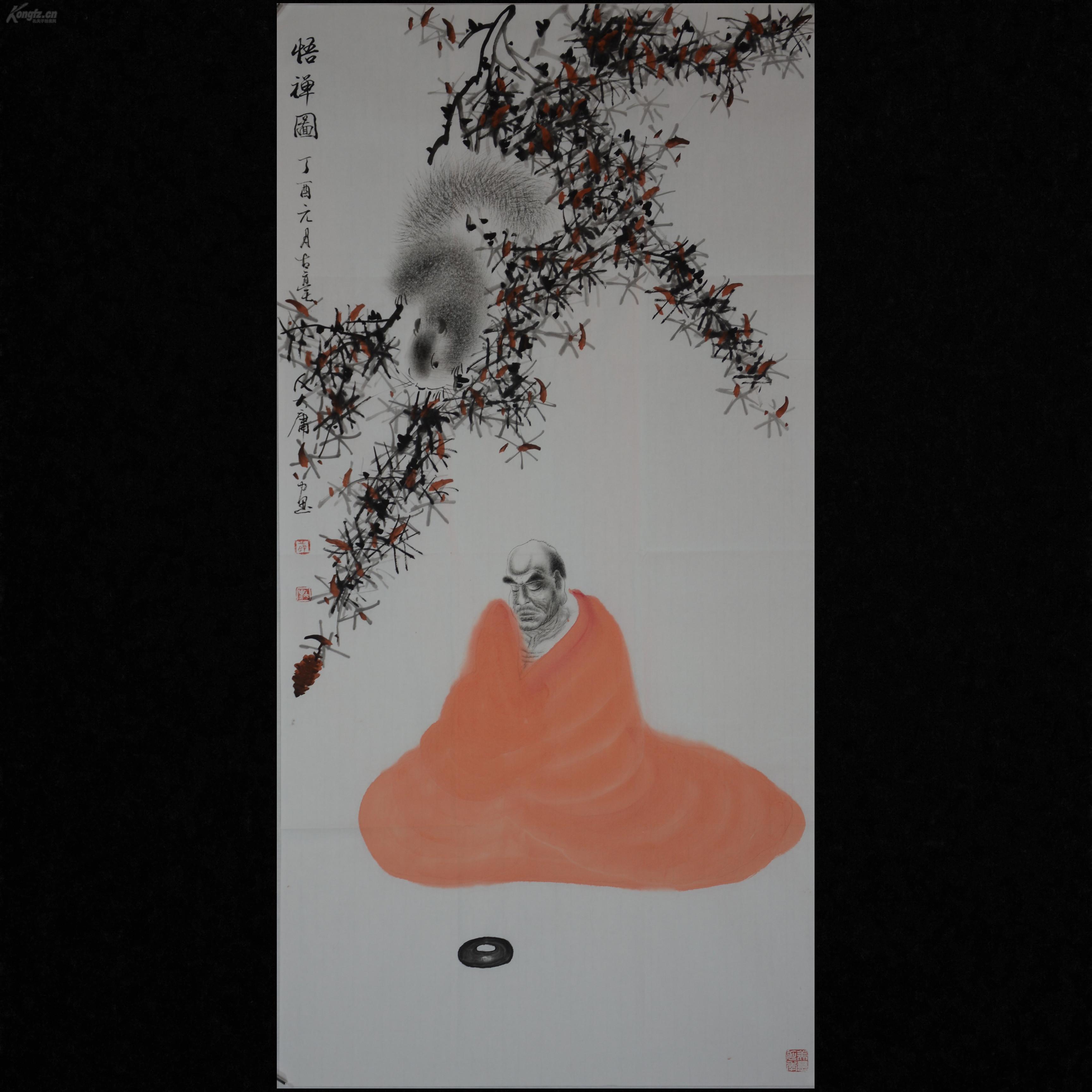 悟禅图.宣纸画芯