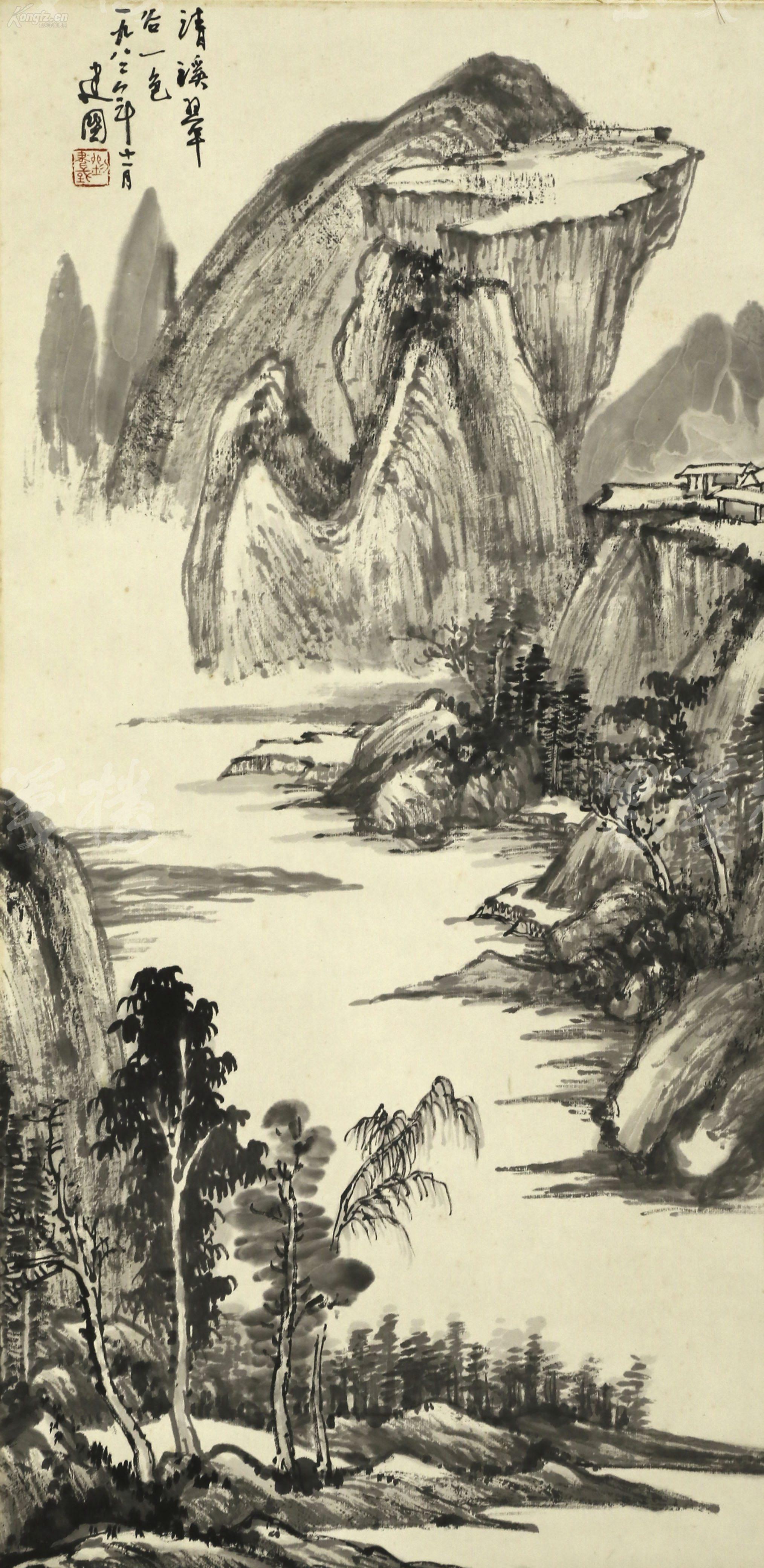 【日本回流】著名画家,中国美协理事 谭乐丹 癸未年(2003)水墨画