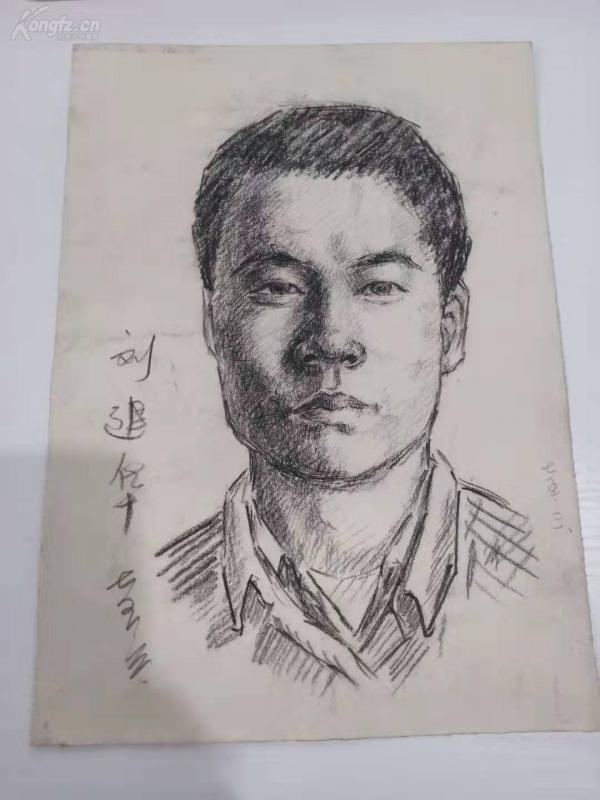 刘 建伟七五年人物素描画一张  z083022