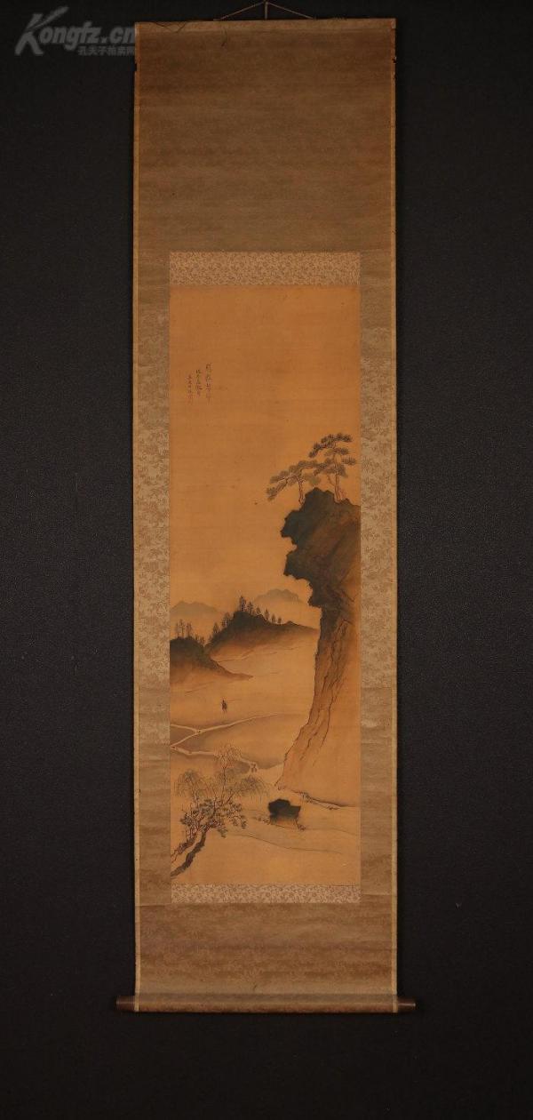 原装旧裱 日本著 名画家 立原杏所(1785—1840)山水图 绢本立轴一件