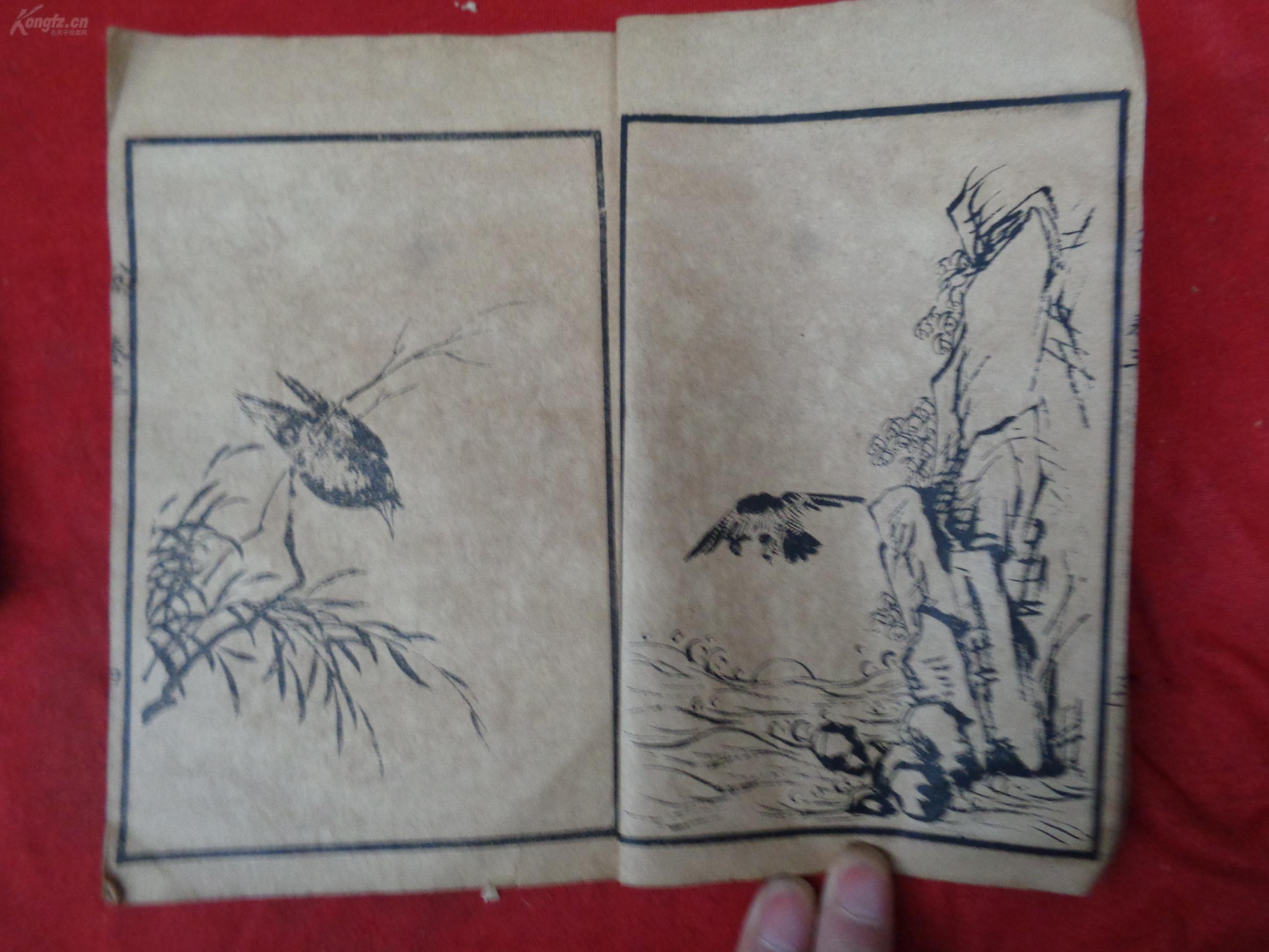 清朝画册芥子园画谱八集清2册品如图