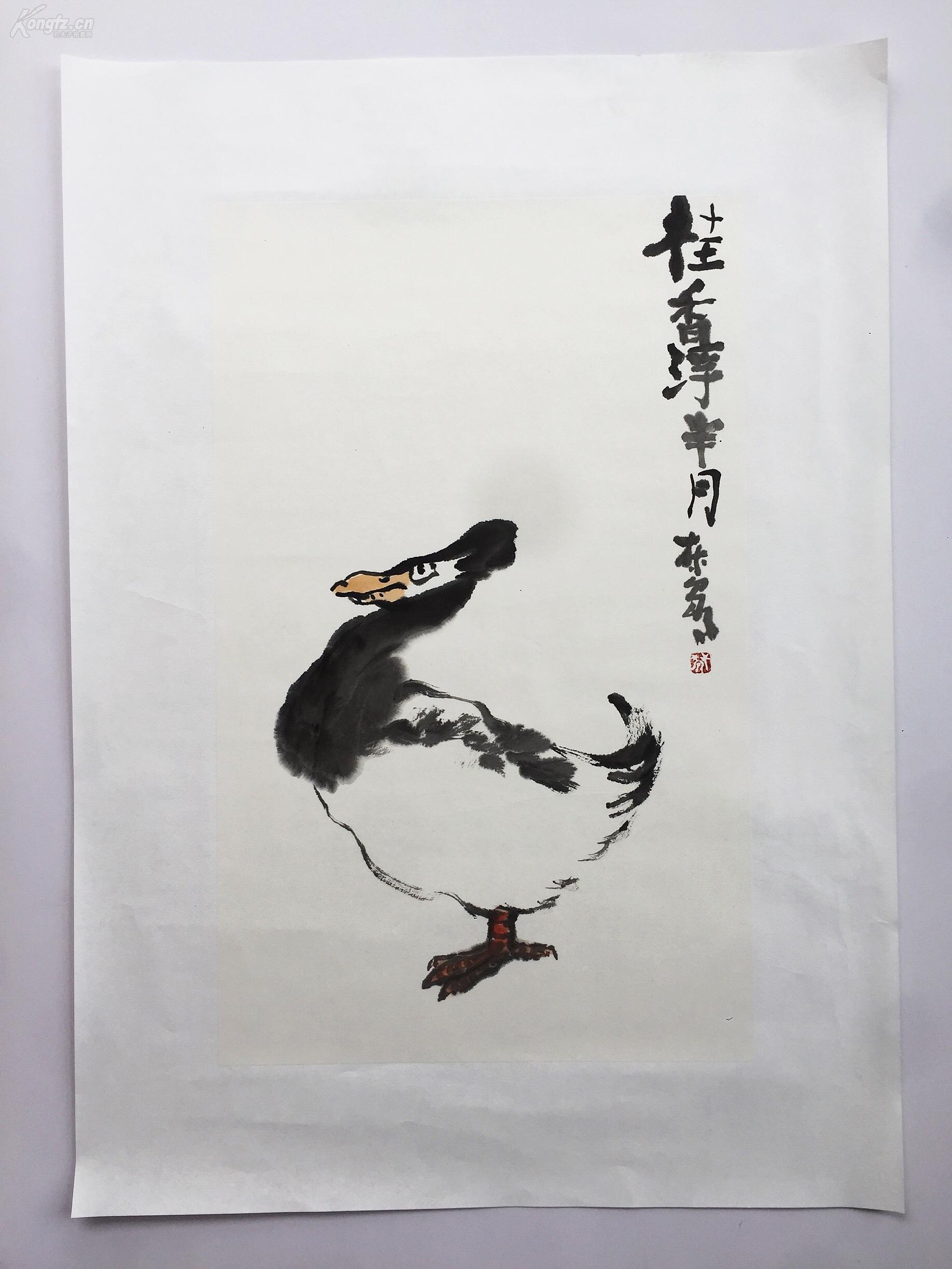 桂香淳半月 林泉书画真迹 大写意花鸟画 (已托裱)
