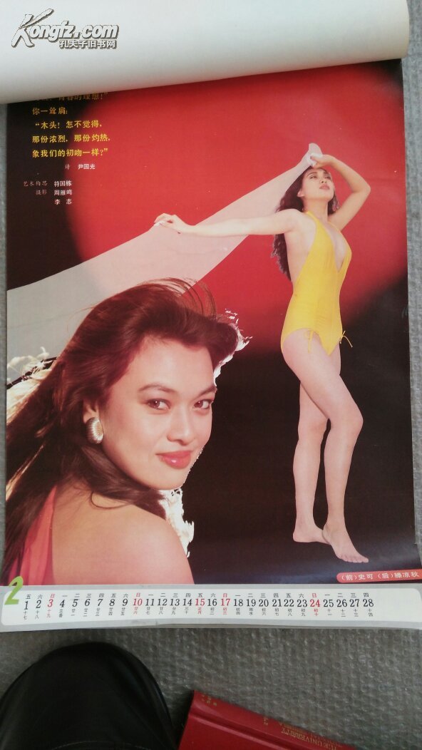挂历:1991年海的梦(陈晓旭.于慧.史可.陈冲.白灵.邓婕