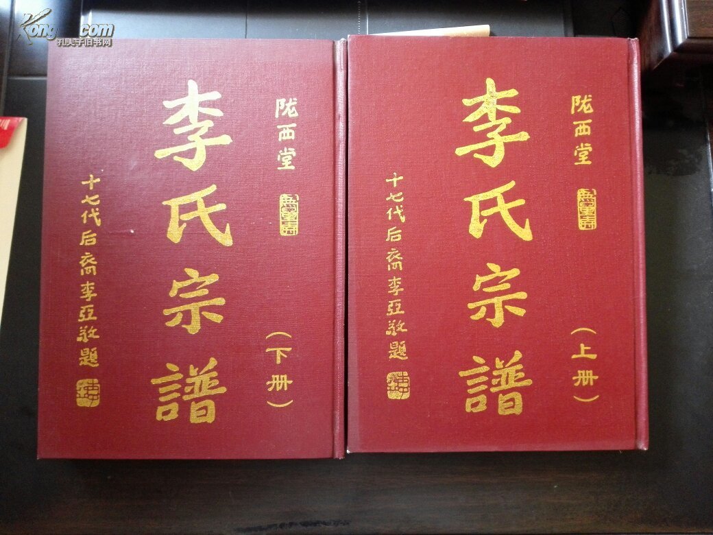 陇西堂,李氏宗谱, 上下册16开精装