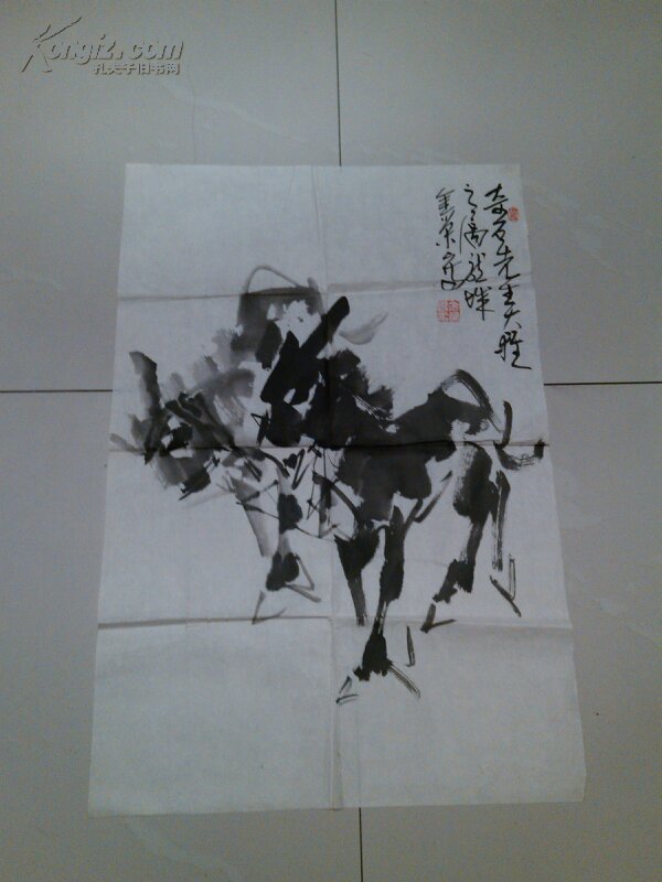 名人字画刘金荣毛驴萧县已故著名老画家