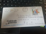 美国带宣传邮戳的实寄邮简 1985年