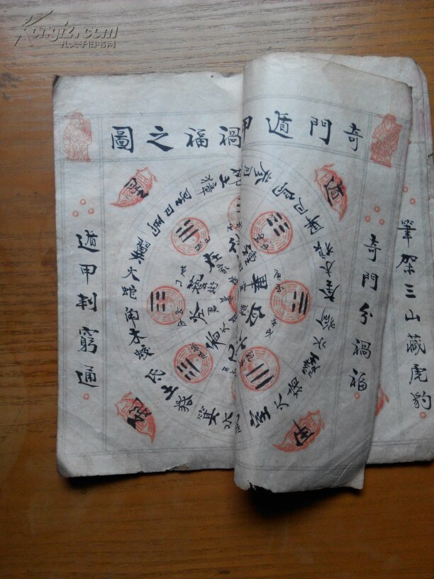 一本清朝奇书(内涉奇门遁甲,地盘分野胎息之图等)手抄本朱砂圈点本
