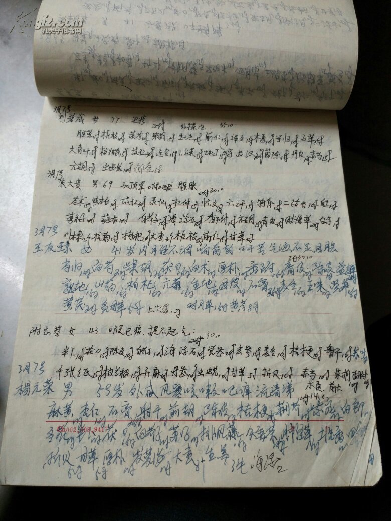 老中医方剂笔记.医生方子笔录,厚厚的两大本,非常难得