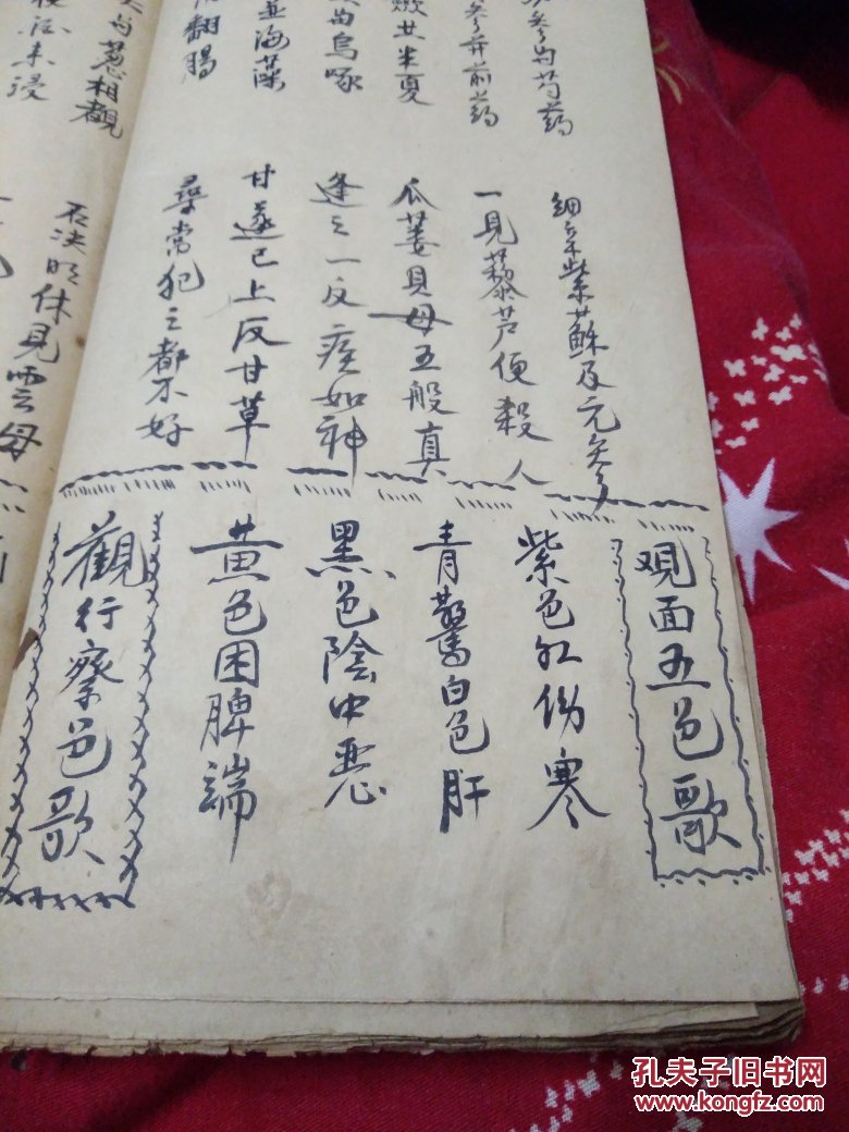 二十八脉.本草歌.手抄本