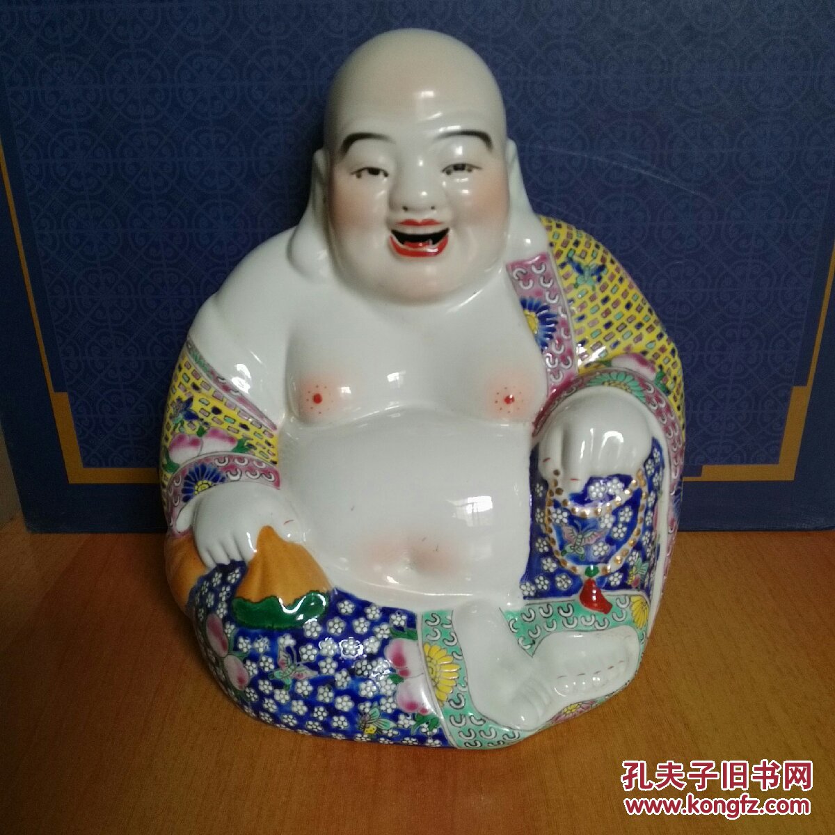 民国粉彩大肚罗汉大肚和尚曾龙升款非常非常漂亮的人物雕塑瓷