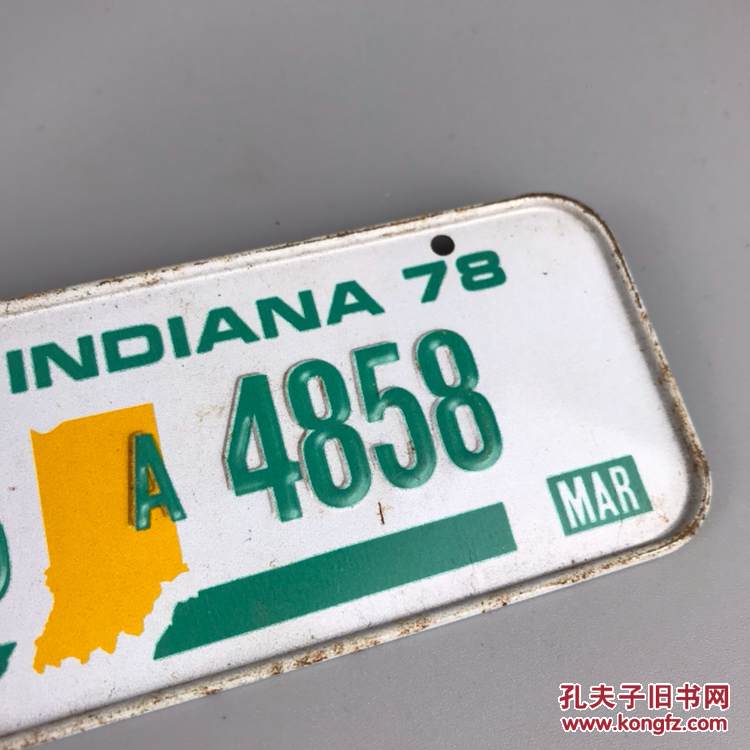 1970年代美国老自行车车牌,铁皮材质,七十年代旧物,会