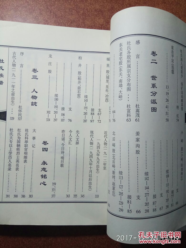 山西平定 杜氏族谱 印量360册
