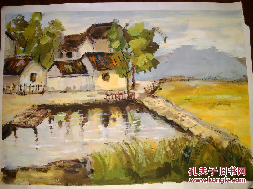 学生油画——农村风景(53*39)