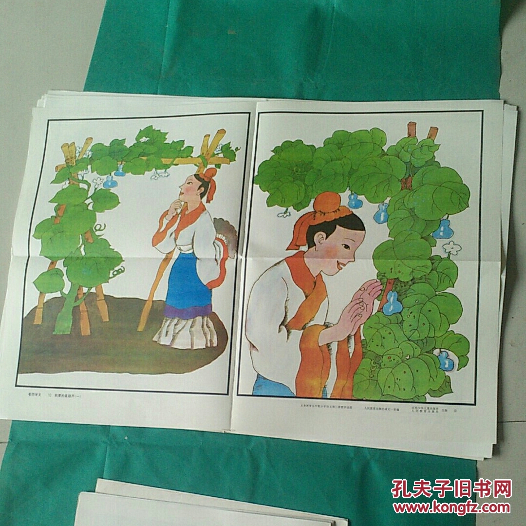 义务教育五年制小学 语文 第三册 教学挂图 【彩图18幅全】