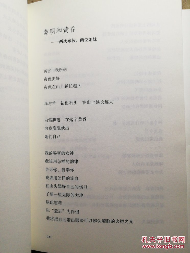 《四姐妹》《祖国(或以梦为马)》《春天,十个海子》《日记》《梭罗这