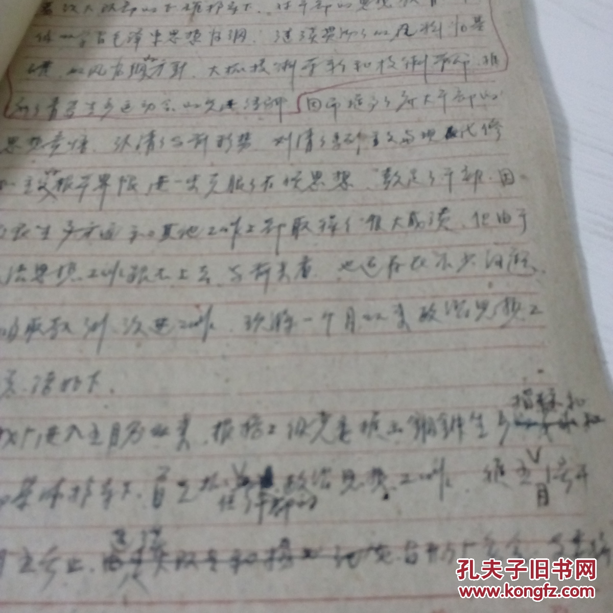 1960年关于政治工作总结油印手写报告文件