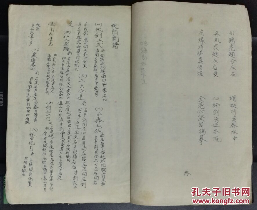 《纯阳剑剑谱》 (油印本 大32开)