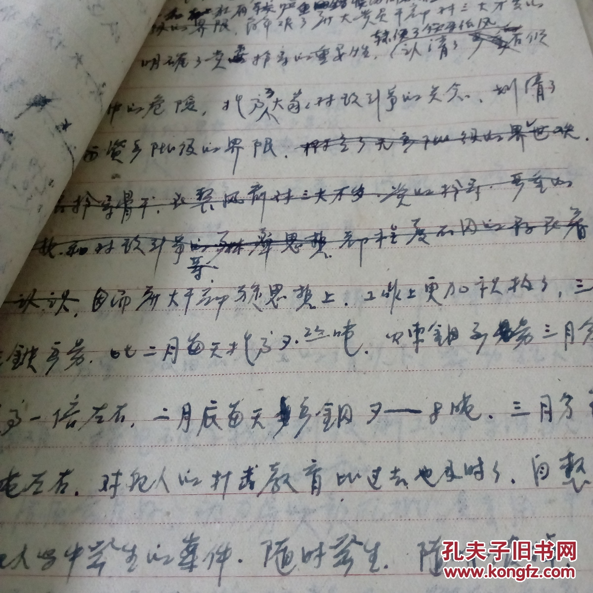 1960年关于政治工作总结油印手写报告文件
