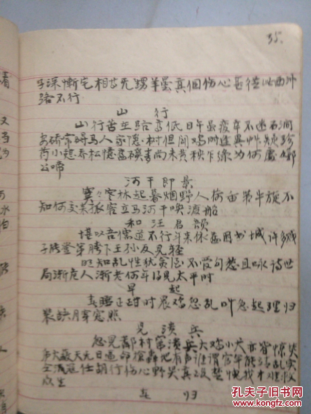 毛笔手抄本 宿松县徐植春希古著:安可居诗集 下卷