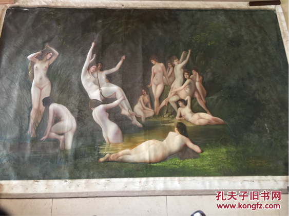 邓平祥临《仙女》(巨幅油画)