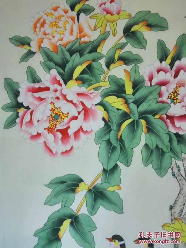 中央美院凌雪老师作品《花开富贵》名家工笔(宫庭)画是馈赠亲友首选