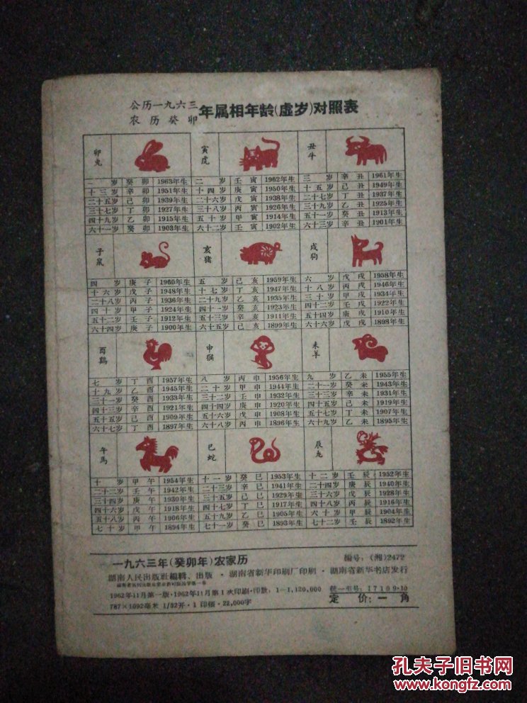 农家历1963年