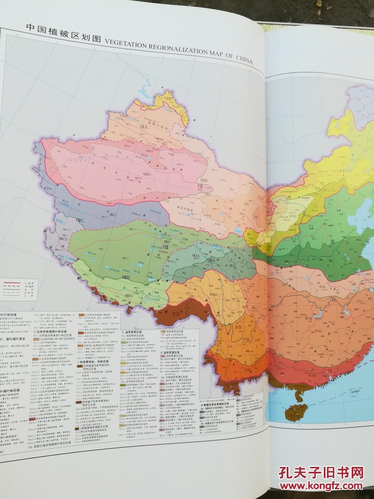 正版现货中国植被地理格局与植被区划中华人民共和国植被图110000004
