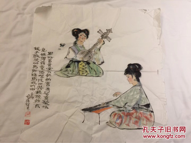 须晕染楚楚传神数十字题跋些山谷诗句更是别开生面饶有韵味右下角有损