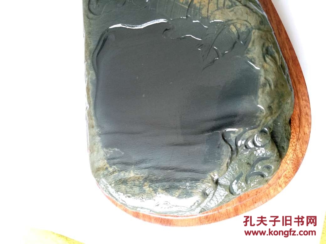老坑精品歙砚,老坑籽料金皮眉纹 尺寸18*11*3.5,香樟木盒包邮