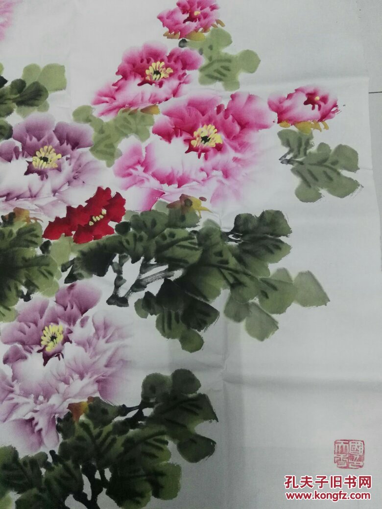 洛阳牡丹画家郭肖伟6尺牡丹画一张:富贵满堂,名家力作