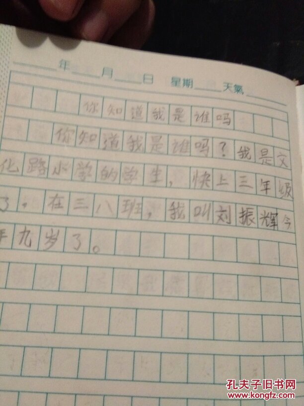 小学生手写日记