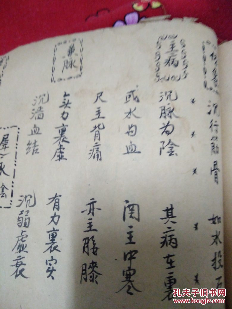 二十八脉.本草歌.手抄本