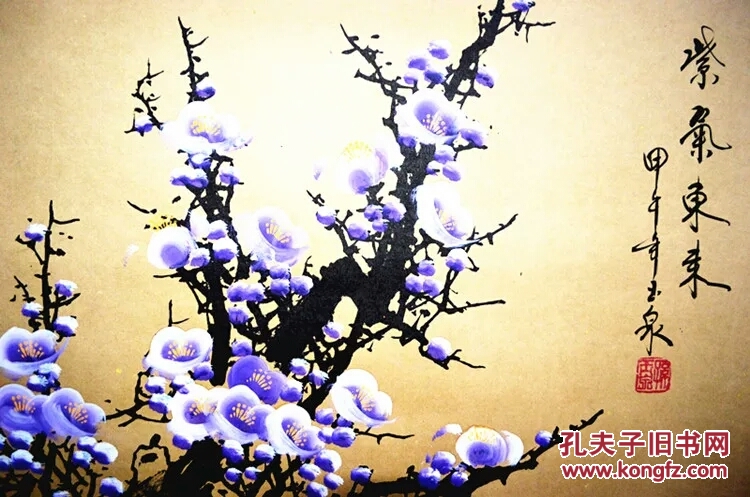 紫气东来精品四尺条幅十品花鸟画梅花 拍品编号:30835345