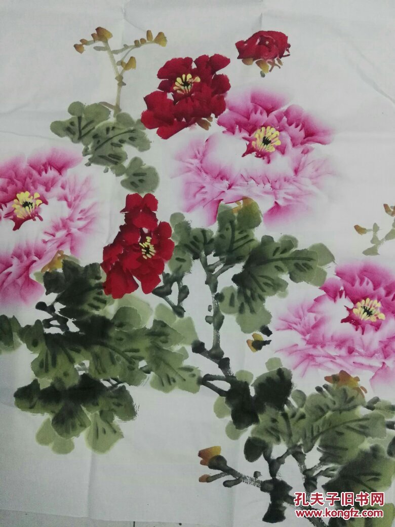 洛阳牡丹画家郭肖伟6尺牡丹画一张:富贵满堂,名家力作