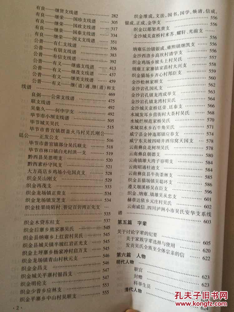 泰伯至德文化黔滇川吴良弼家族及联支谱志 大16开布面