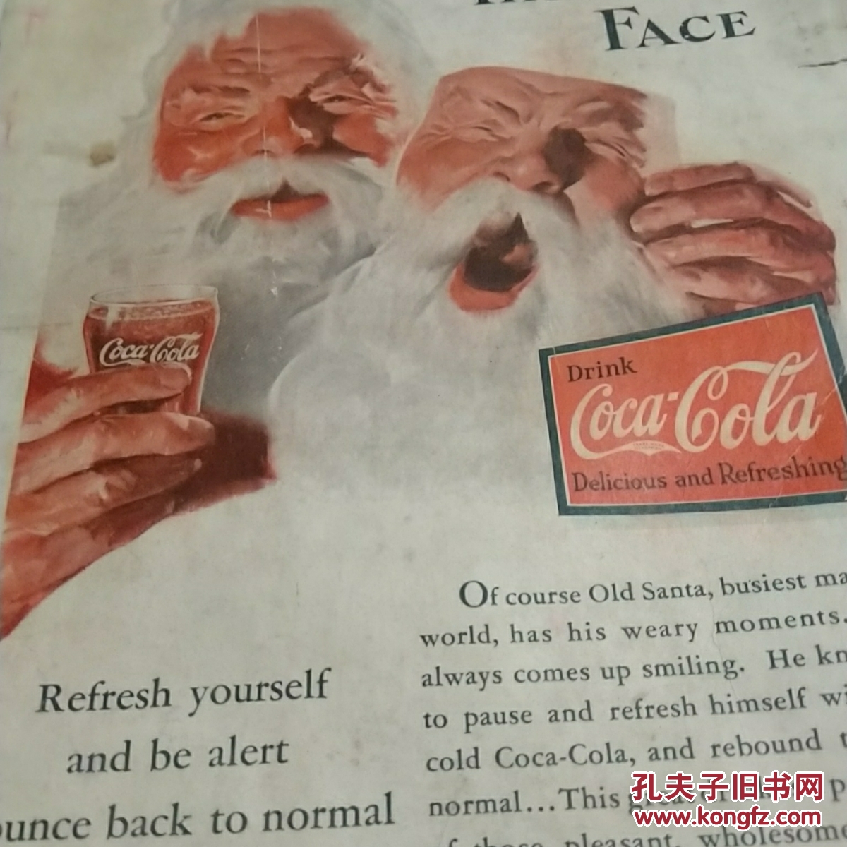 民国上海可口可乐饮料英文广告圣诞老人品尝可