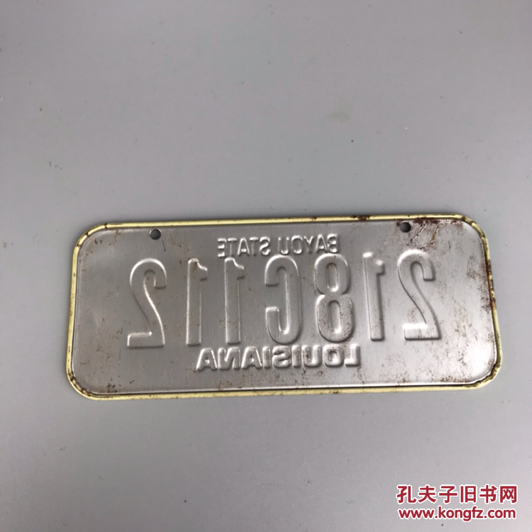 1970年代美国老自行车车牌,铁皮材质,七十年代旧物,会