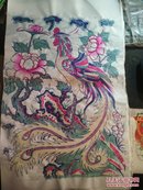 山东曹州木版年画-五色套印《凤凰牡丹》